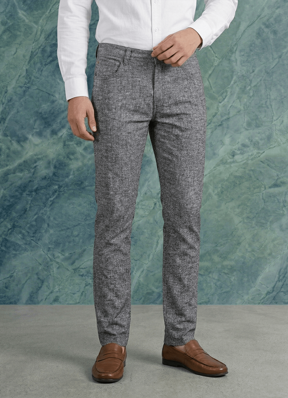 Black Cotton Poly Relaxed Fit Trouser