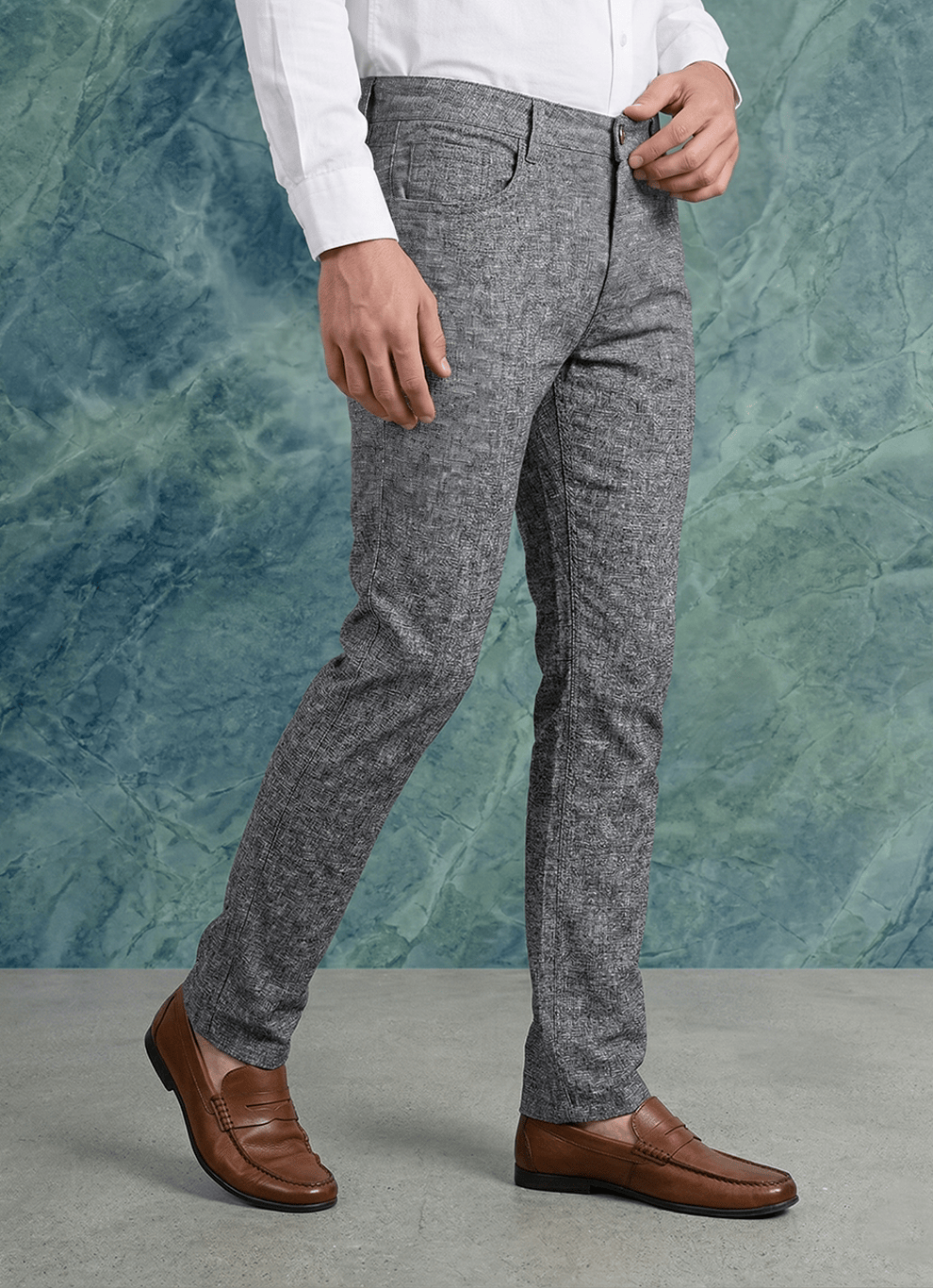 Black Cotton Poly Relaxed Fit Trouser