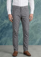 Grey Cotton Relaxed Fit Trouser