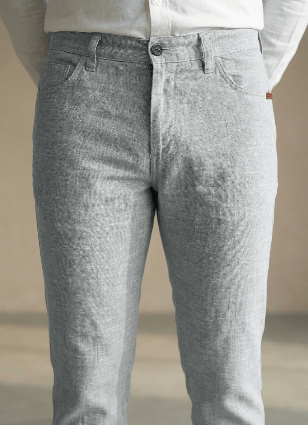 Green Cotton Poly Relaxed Fit Trouser