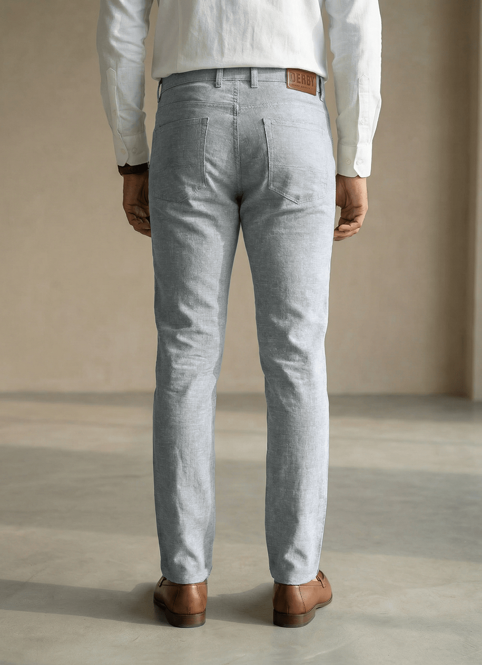 Green Cotton Poly Relaxed Fit Trouser
