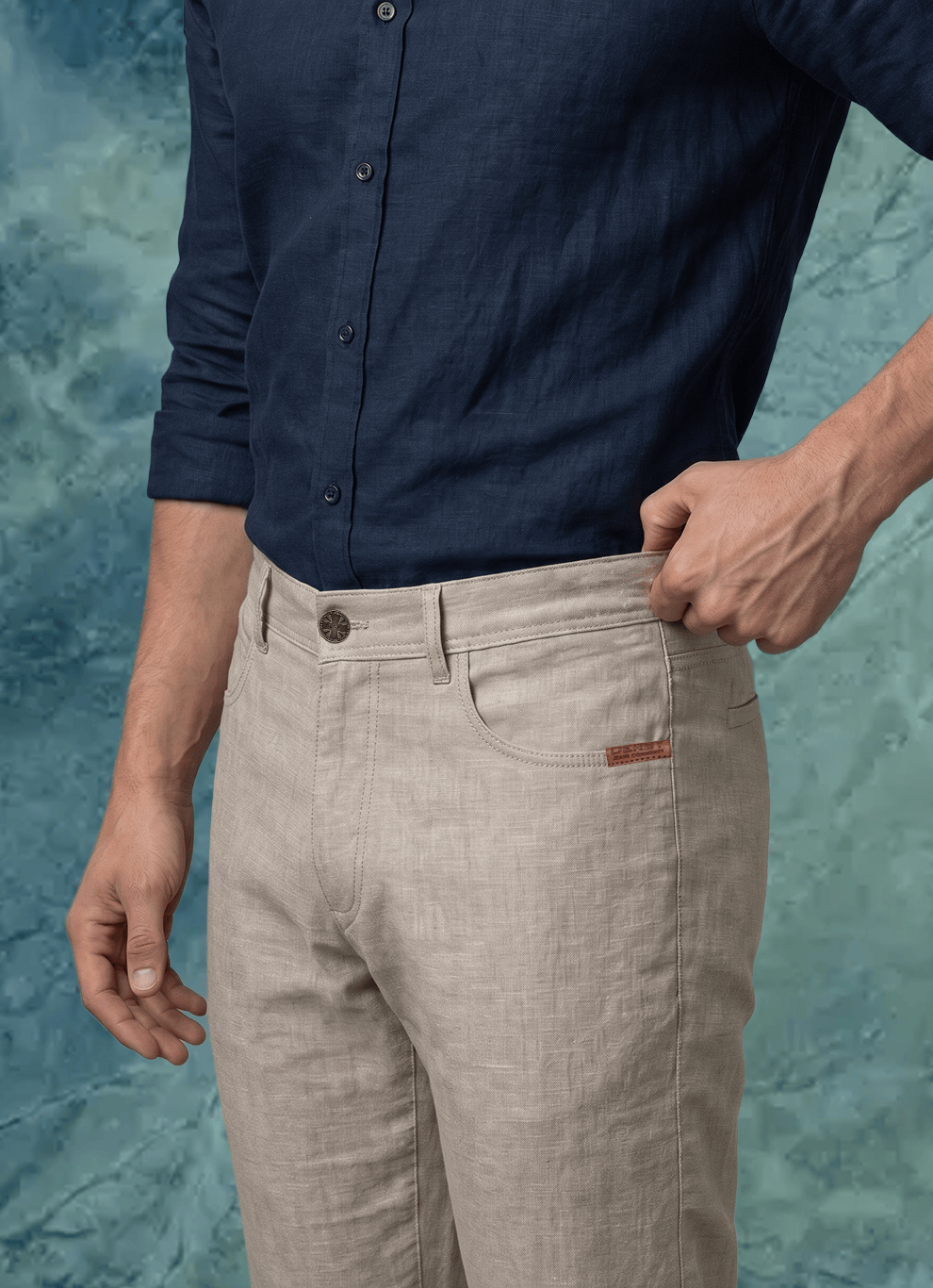 Grey Cotton Poly Relaxed Fit Trouser