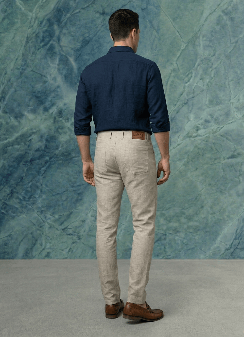 Grey Cotton Poly Relaxed Fit Trouser