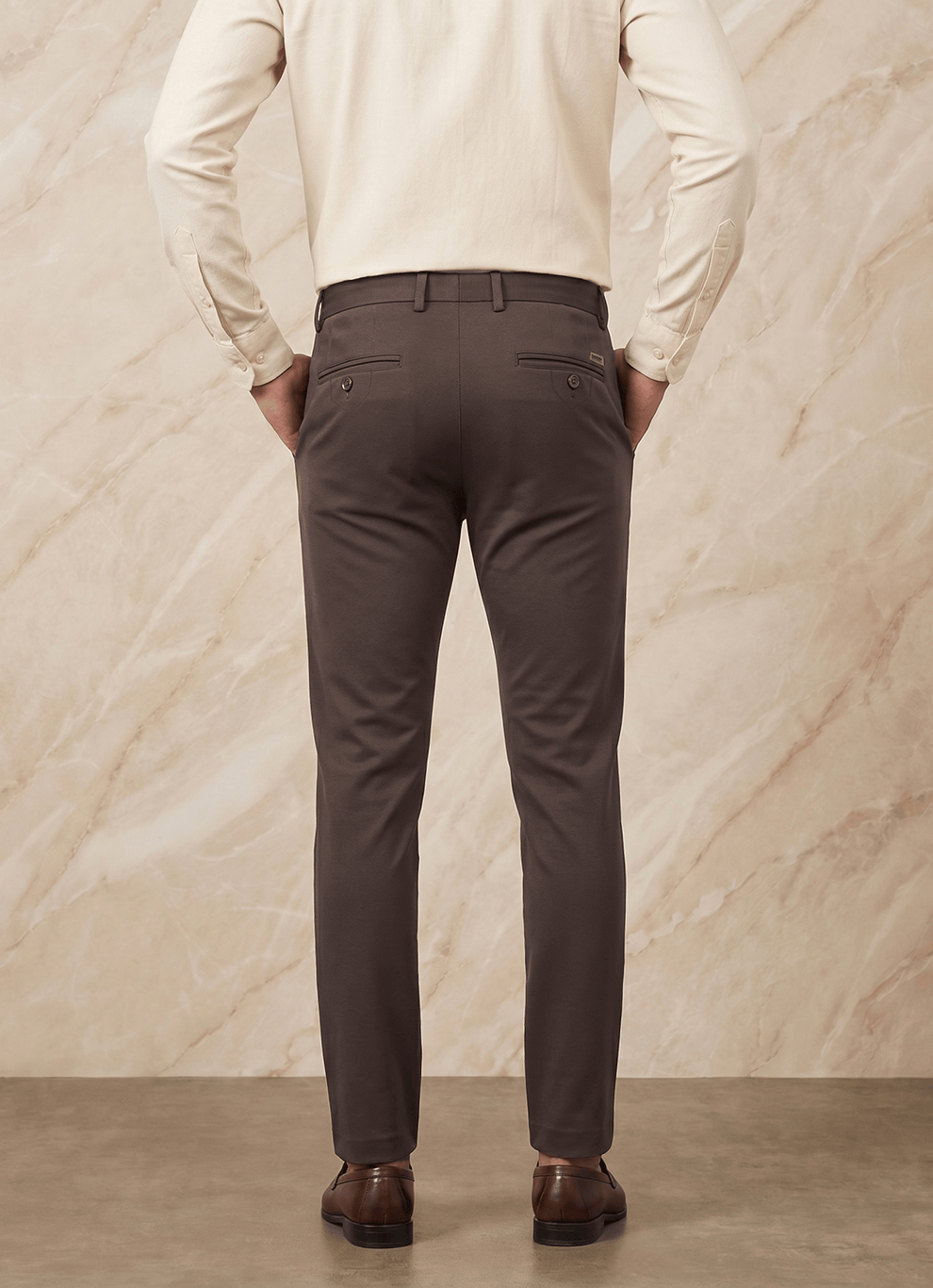 Blue Cotton Slim Fit Trouser