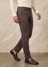 Brown Cotton Slim Fit Trouser