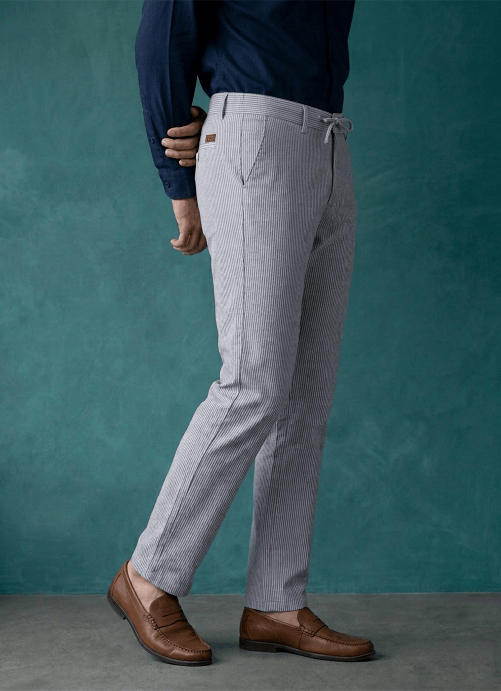 Brown Poly Viscose Loose Fit Trouser