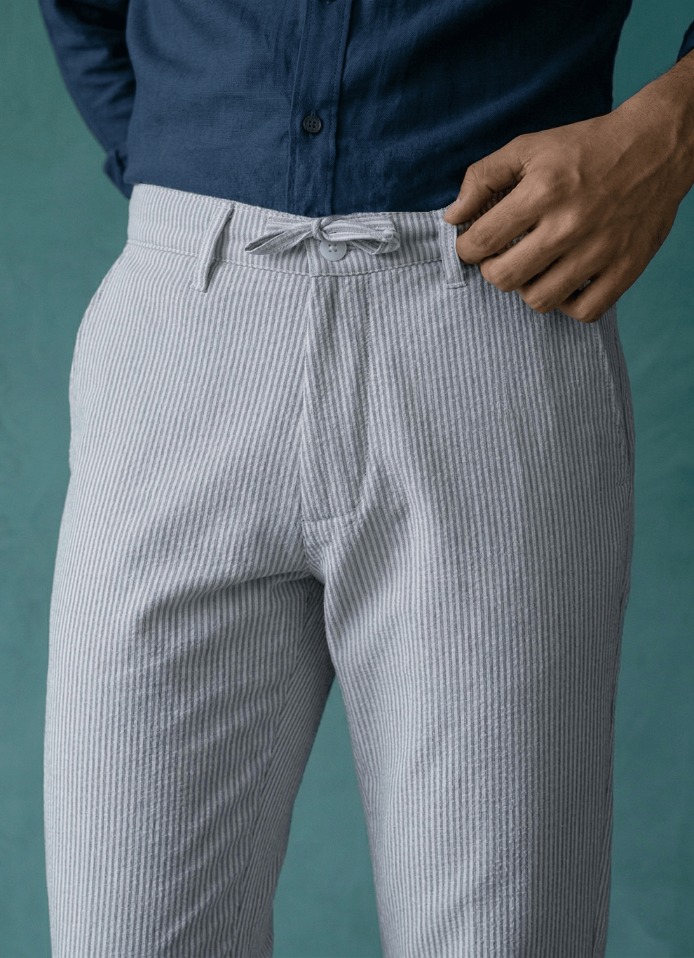 Brown Poly Viscose Loose Fit Trouser