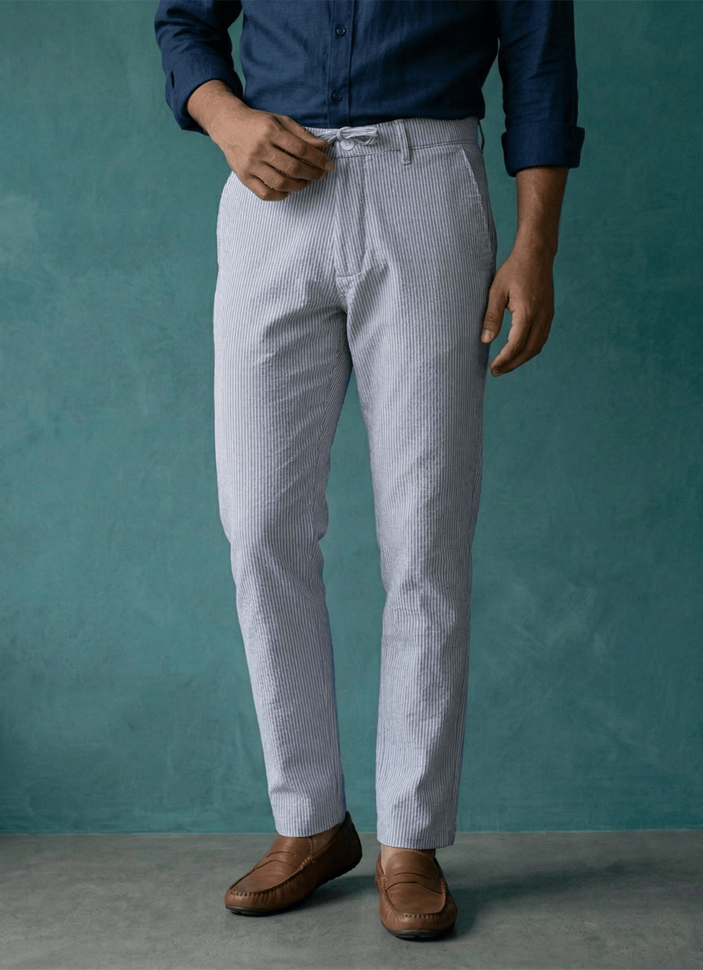 Brown Poly Viscose Loose Fit Trouser