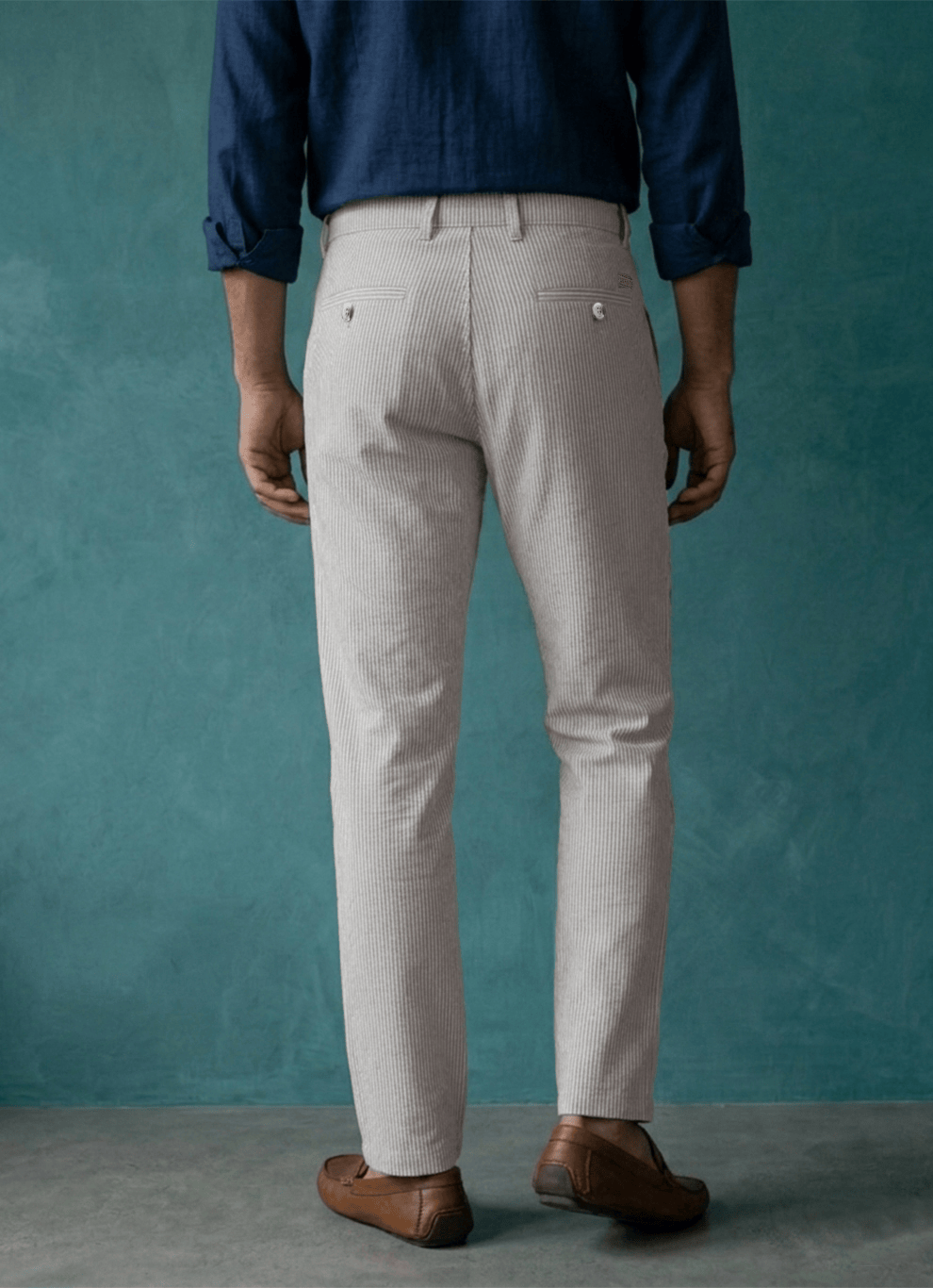 Grey Poly Viscose Loose Fit Trouser