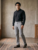 Dark Grey Cotton Stretch Slim Fit Trouser