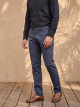 Dark Navy Cotton Stretch Slim Fit Trouser