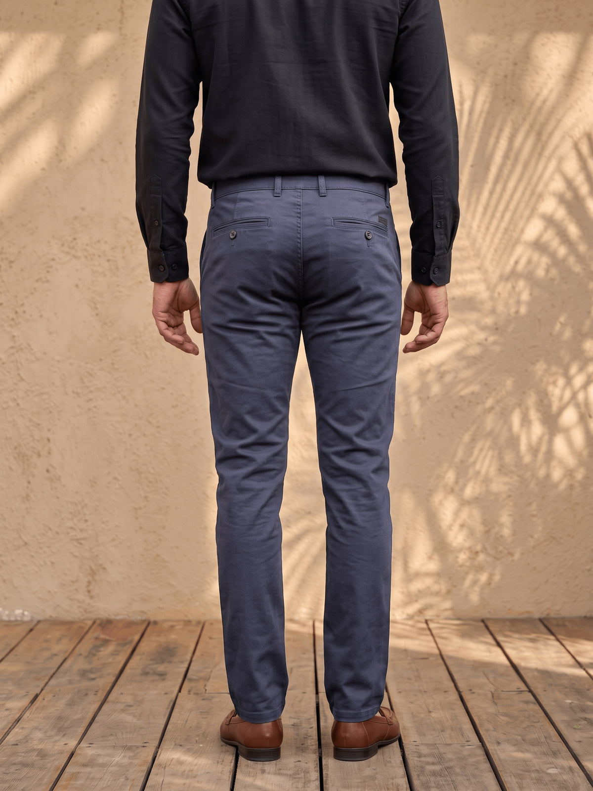 Dark Navy Cotton Stretch Slim Fit Trouser