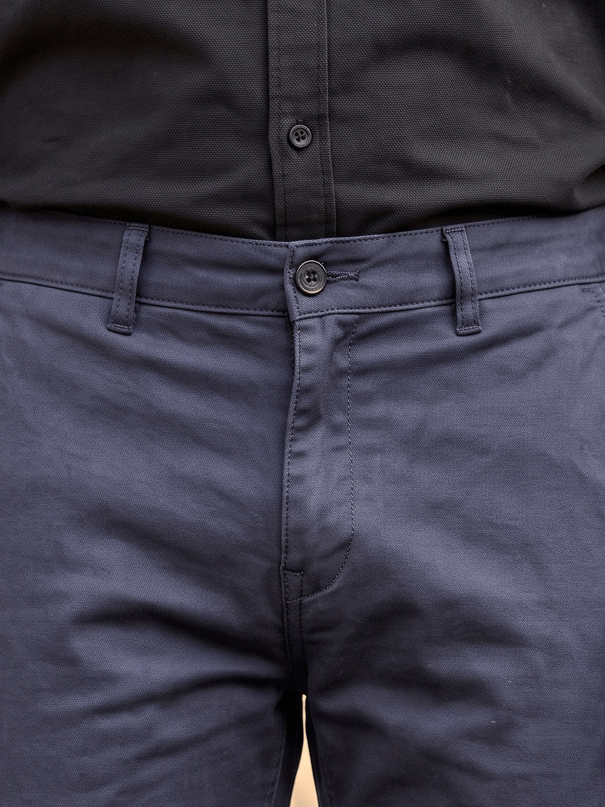Dark Navy Cotton Stretch Slim Fit Trouser
