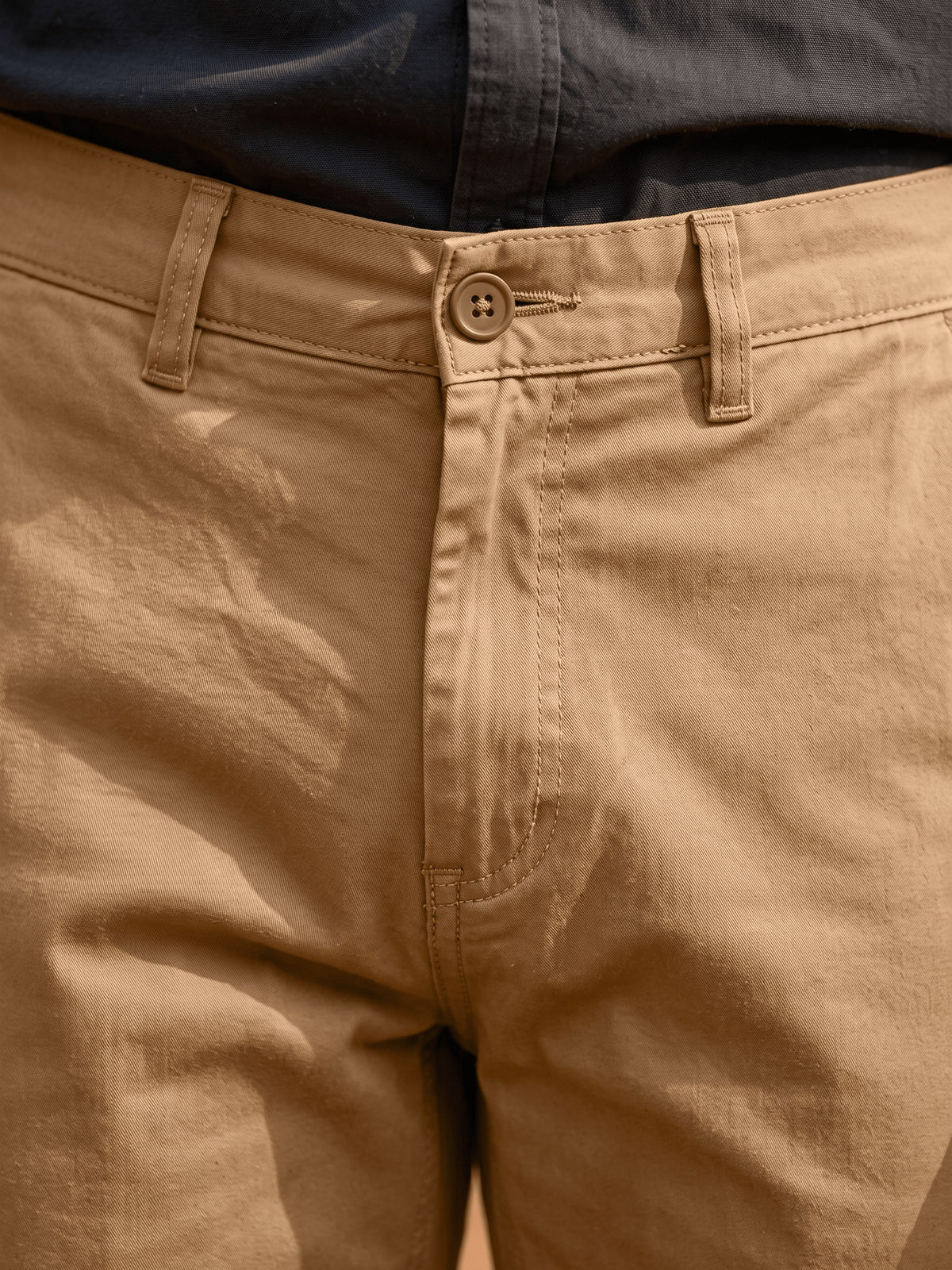Khaki Cotton Stretch Slim Fit Trouser