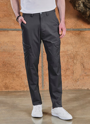 Grey Cotton Blend Slim Fit Cargo