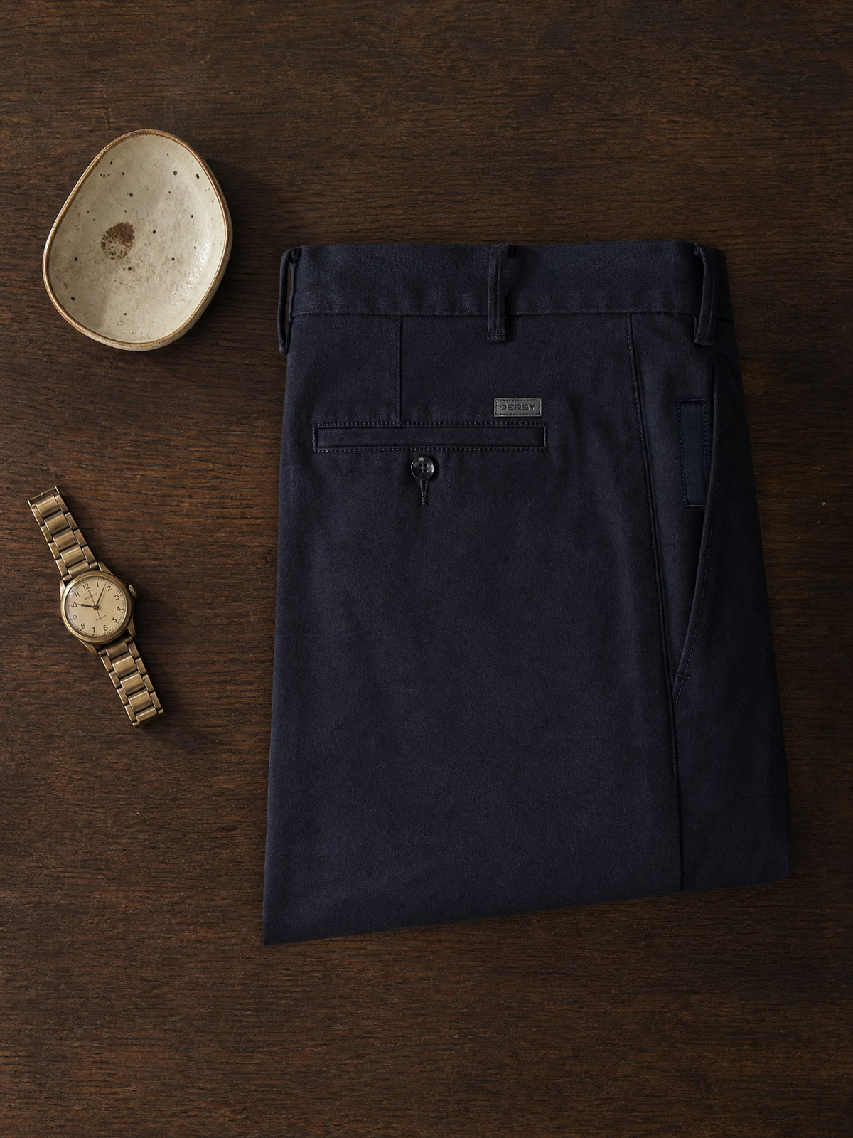 Navy Cotton Stretch Slim Fit Trouser