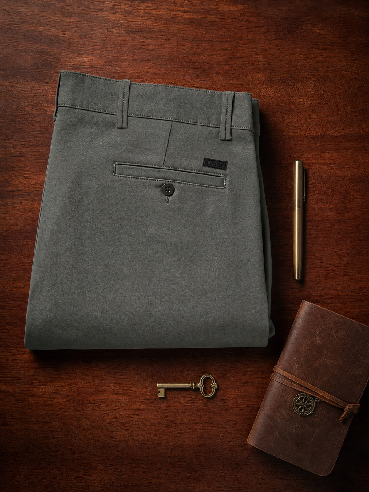 Grey Cotton Stretch Slim Fit Trouser