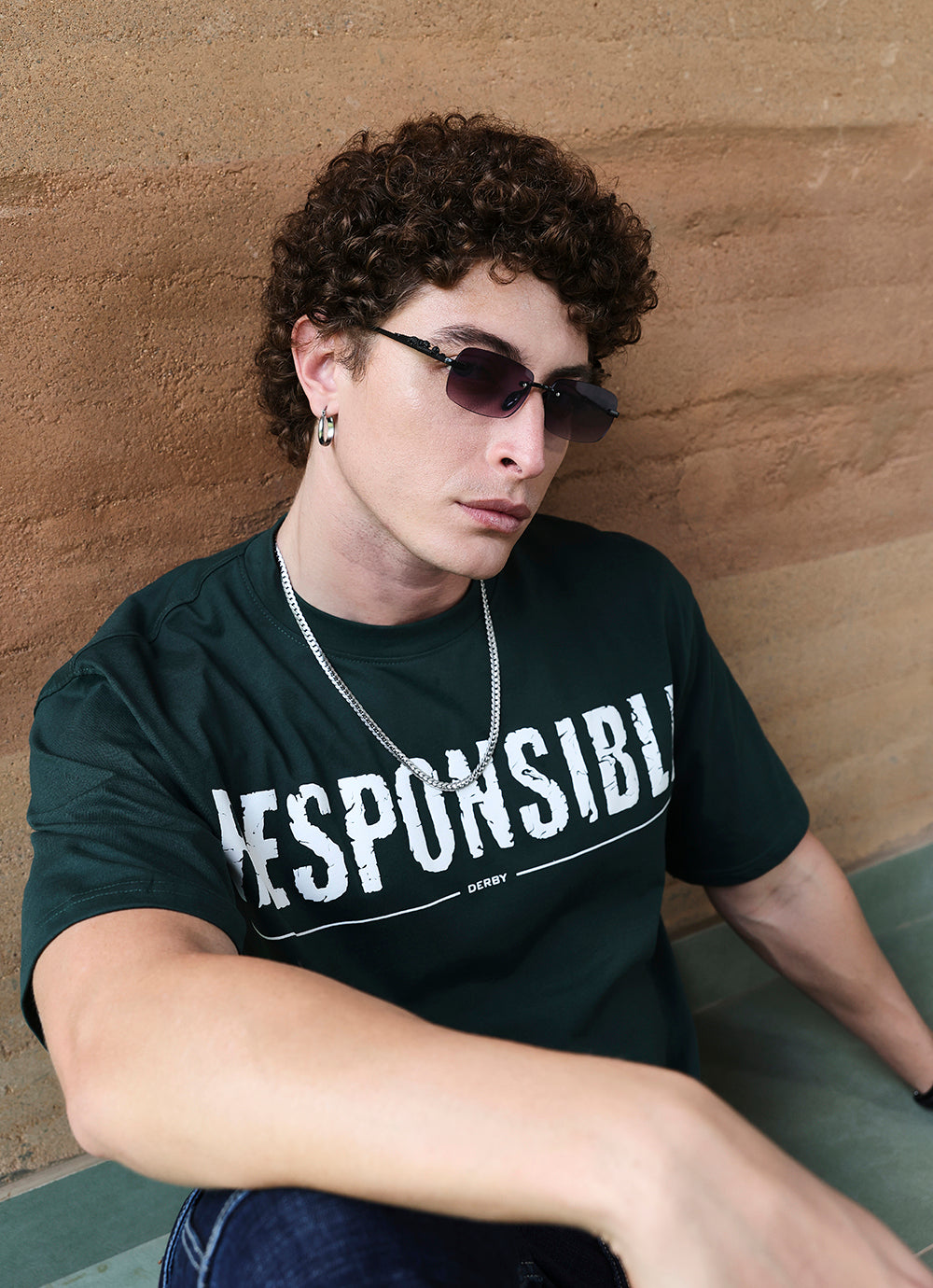 Green Round neck Cotton Oversized Fit Tshirt