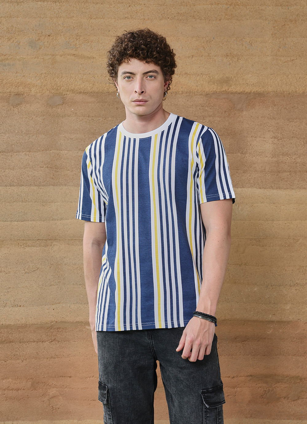 White Round neck Cotton Slim Fit Tshirt