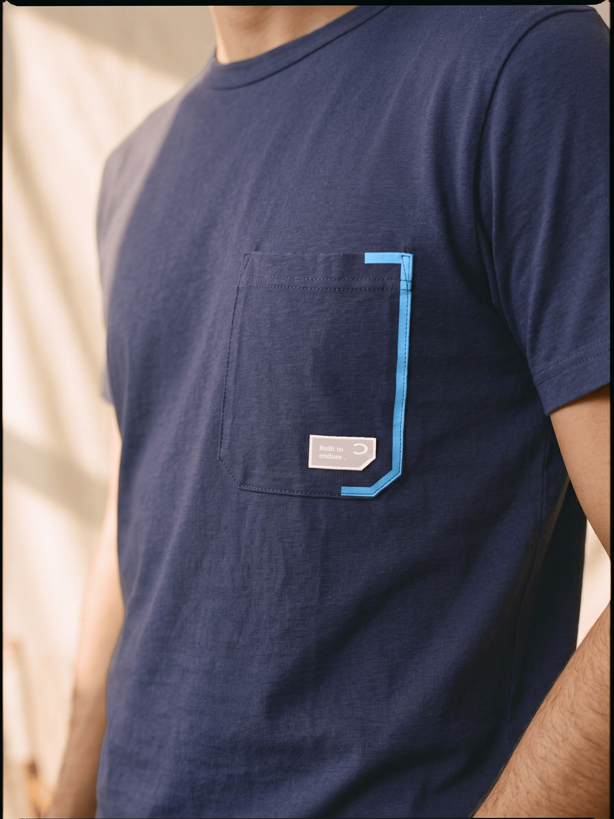 Navy Graphic Cotton Regular Fit Tshirt