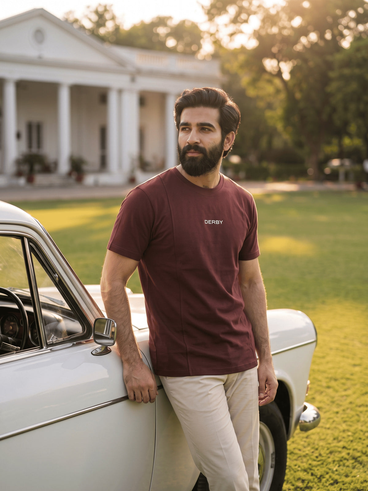 Maroon Poly Stretch Regular Fit Tshirt