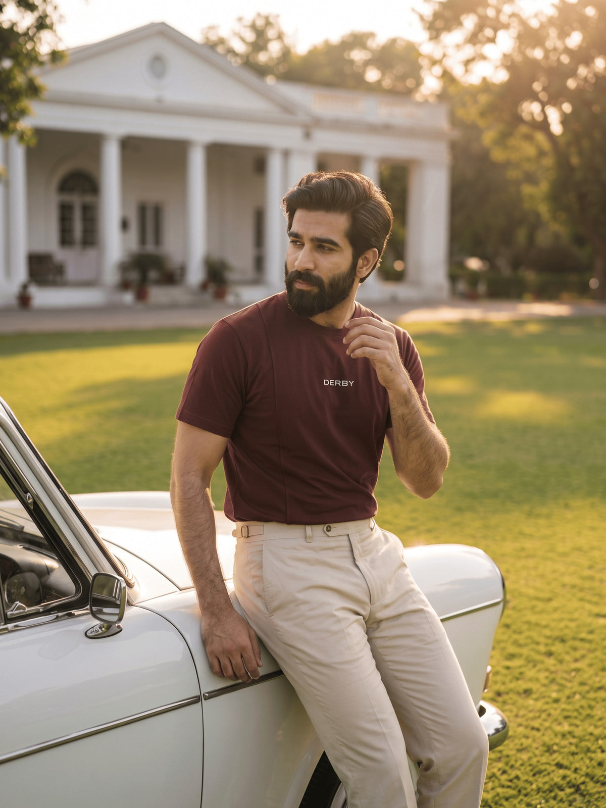 Maroon Poly Stretch Regular Fit Tshirt
