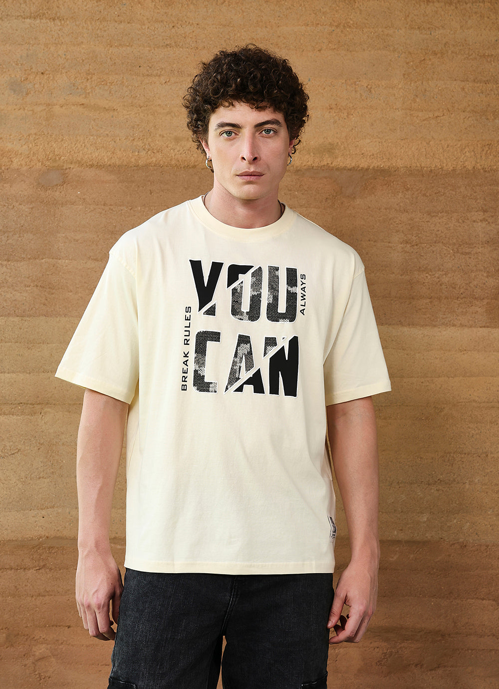 Natural Round neck Cotton Oversized Fit Tshirt