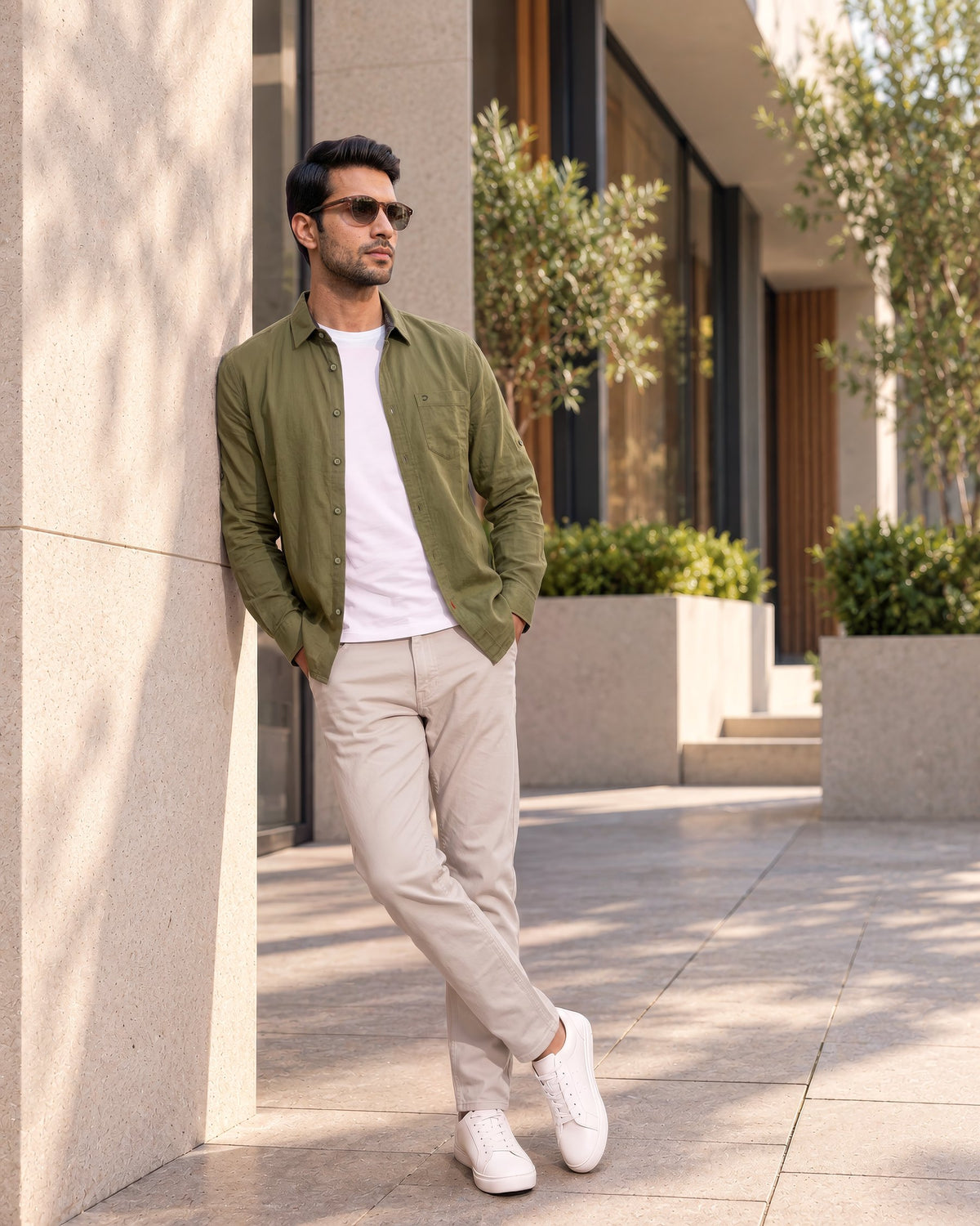 Derby Morph: olive overshirt